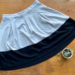 Express Cream and Black Color Block Skirt